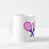 Tennis Rackets Magenta to Paarse Ombre Koffiemok (Voorkant links)