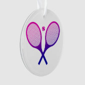 Tennis Rackets Magenta to Paarse Ombre Ornament (voorkant)