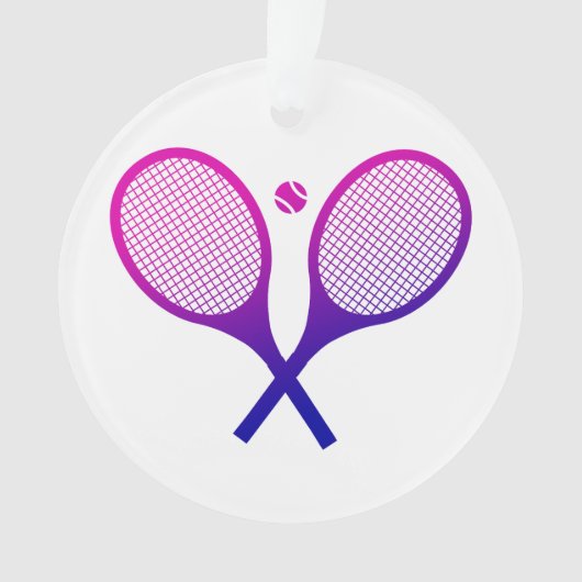 Tennis Rackets Magenta to Paarse Ombre Ornament (voorkant)