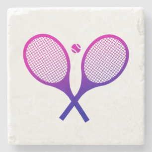 Tennis Rackets Magenta to Paarse Ombre Stenen Onderzetter