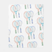 Tennis Rackets met waterverf met kogel Fleece Deken (Voorkant)
