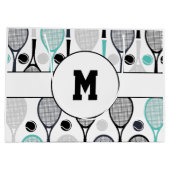 Tennis Rackets Monogram Initiaal Groene Zwarte Spo Groot Cadeauzakje (Achterkant)