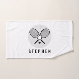 Tennis Rackets & Name Sports Hand Towel Handdoek