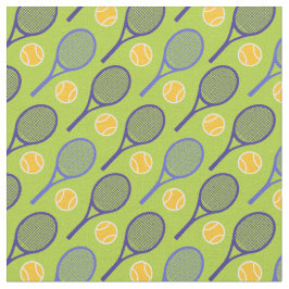 💚 🎾 Tennis rackets op groene (kleine tegels) Stof