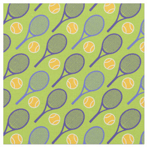 💚 🎾 Tennis rackets op groene (kleine tegels) Stof