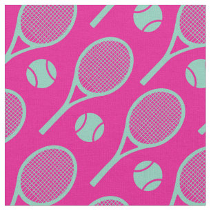 💗 🎾 Tennis rackets op roze achtergrond - nie Stof