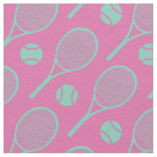 💗 🎾 Tennis rackets op roze achtergrond Stof