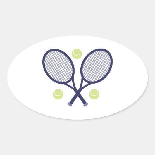 Tennis Rackets Ovale Sticker (Voorkant)