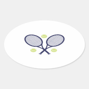 Tennis Rackets Ovale Sticker