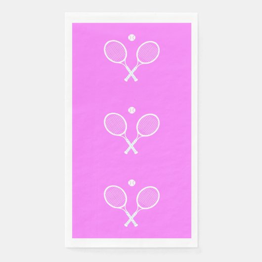 Tennis Rackets Party Deep Roze Servet (Voorkant)
