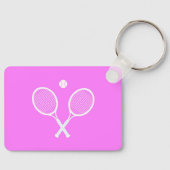 Tennis Rackets Party Deep Roze Sleutelhanger (Voorkant)