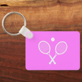 Tennis Rackets Party Deep Roze Sleutelhanger (Achterkant)