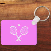 Tennis Rackets Party Deep Roze Sleutelhanger (Voorkant)