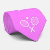 Tennis Rackets Party Deep Roze Stropdas (Opgerold)