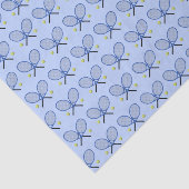 Tennis rackets patroon blauw tissuepapier (Detail)