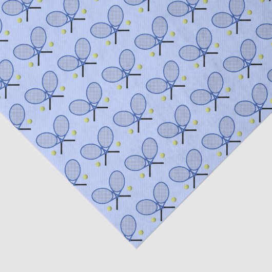Tennis rackets patroon blauw tissuepapier