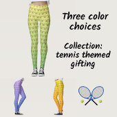 Tennis rackets patroon oranje gele sporen leggings