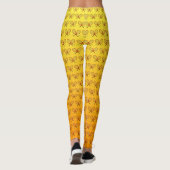 Tennis rackets patroon oranje gele sporen leggings (Achterkant)