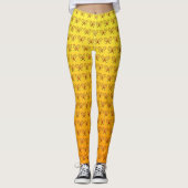 Tennis rackets patroon oranje gele sporen leggings (Voorkant)