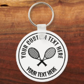 Tennis Rackets Pictogram Aangepast Sleutelhanger (Voorkant)
