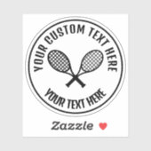 Tennis Rackets Pictogram Custom Vinyl Sticker (Vel)