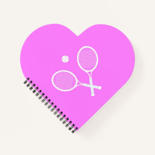 Tennis Rackets roze hart Notitieboek