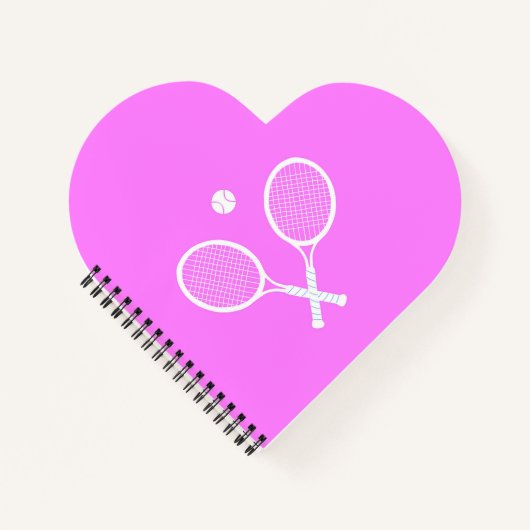 Tennis Rackets roze hart Notitieboek (Voorkant)