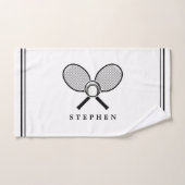 Tennis-racks en naam zwarte en witte poorten handdoek (Handdoek)