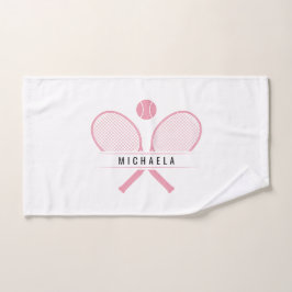 Tennis-racks en naampoorten handdoek