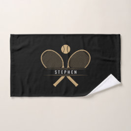 Tennis-racks en naampoorten handdoek