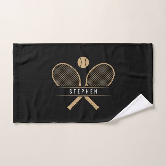 Tennis-racks en naampoorten handdoek (Handdoek)