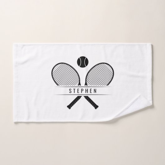 Tennis-racks en naampoorten handdoek (Handdoek)