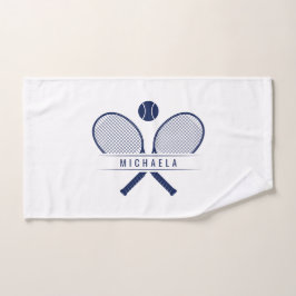 Tennis-racks en naampoorten handdoek