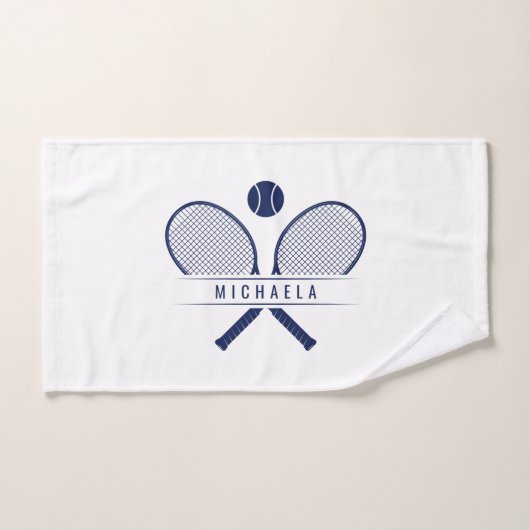 Tennis-racks en naampoorten handdoek (Handdoek)