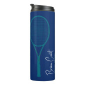 Tennis Racquet - Aangepast blauw Thermosbeker (Geroteerd rechts)