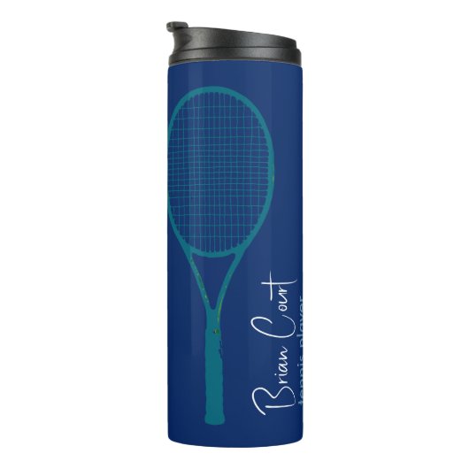 Tennis Racquet - Aangepast blauw Thermosbeker (Geroteerd rechts)