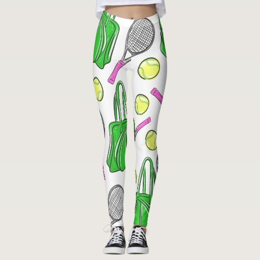 Tennis Racquet Bag Ballen Preppy Leggings (Voorkant)