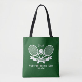 Tennis Racquet Ball - Aangepaste groene Logo Tote Bag