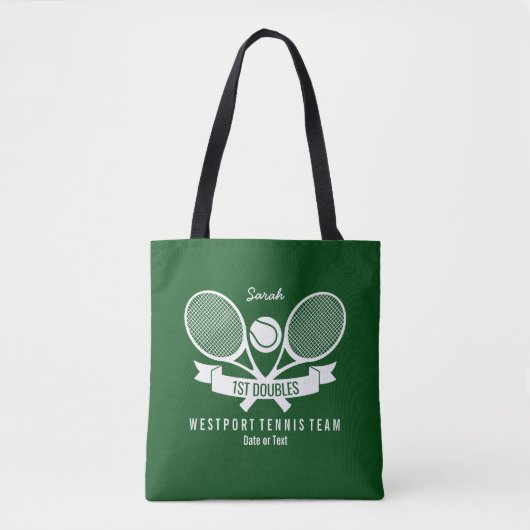 Tennis Racquet Ball - Aangepaste groene Logo Tote Bag (Voorkant)