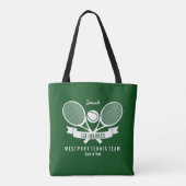 Tennis Racquet Ball - Aangepaste groene Logo Tote Bag (Achterkant)
