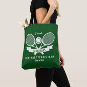 Tennis Racquet Ball - Aangepaste groene Logo Tote Bag (Dichtbij)