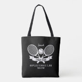 Tennis Racquet Ball - Aangepaste zwarte Logo Tote Bag (Achterkant)