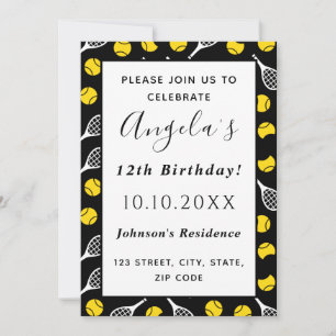 Tennis Racquet Ball Pattern Kinderen Birthday Kaart