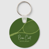 Tennis Racquet Custom Green Sport Sleutelhanger (Voorkant)