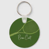 Tennis Racquet Custom Green Sport Sleutelhanger (Achterkant)
