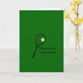 Tennis Racquet en Ball op groene verjaardagskaart Kaart (Gele Bloem)