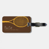 Tennis Racquet, gepersonaliseerd bruin Bagagelabel (Achterkant horizontaal)