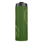 Tennis Racquet - Gepersonaliseerd groen Thermosbeker (Voorkant)