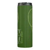 Tennis Racquet - Gepersonaliseerd groen Thermosbeker (Achterkant)