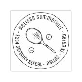 Tennis Racquet Racket en Balls Round Address Zelfinktende Stempel (Design)